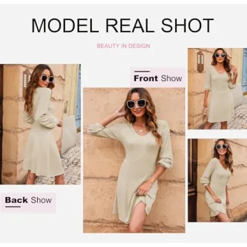 Dookatoo V-Neck Winter Dress for Women