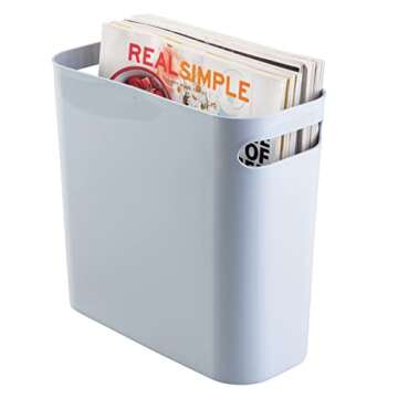 mDesign Small Trash Can - 1.5 Gallon Light Blue Bin