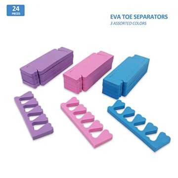 Toe Separators Set - 24 Pieces Soft & Durable Pedicure Tools Kit For Feet, Toe Separators For Women& Girls