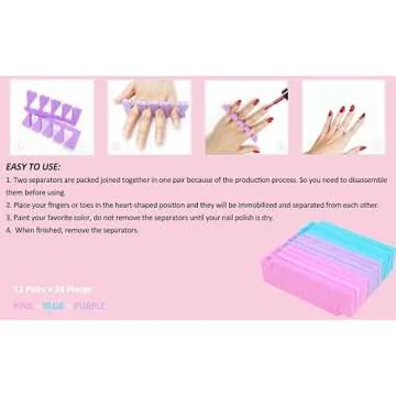 Toe Separators Set - 24 Soft and Durable Pedicure Tools