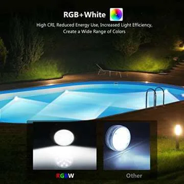 LyLmLe Rechargeable LED Pool Lights, 5.9" RGBW Submersible Pool Lights with Remote, Run up to 40 Hours, IP68 Full Waterproof Magnetic Underwater Lights for Above Ground Pools Inground Pools 2Pack