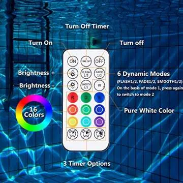LyLmLe Rechargeable LED Pool Lights, 5.9" RGBW Submersible Pool Lights with Remote, Run up to 40 Hours, IP68 Full Waterproof Magnetic Underwater Lights for Above Ground Pools Inground Pools 2Pack