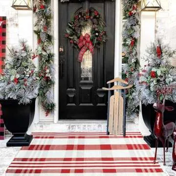 Durable Hand-Woven Christmas Door Mat for Every Home