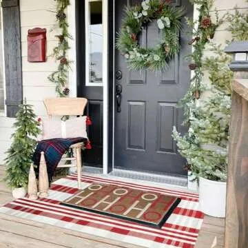 Durable Hand-Woven Christmas Door Mat for Every Home