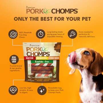 Pork Chomps Dog Chews - Healthy, Delicious, Assorted Flavors