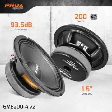 PRV AUDIO 6.5 Midbass Speaker 200 Watts with Smooth Sound and Durability