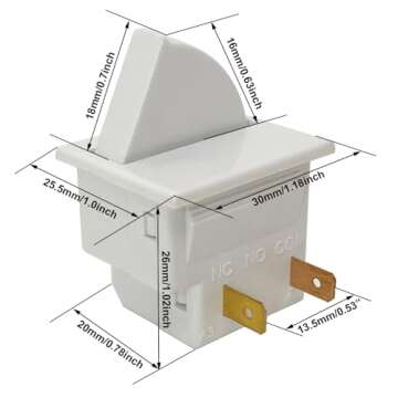 2Pcs Refrigerator Door Light Switch 2 Feet Compatible for GE Whirlpool, Maytag, Admiral, Amana, Kenm...