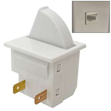 2Pcs Refrigerator Door Light Switch 2 Feet Compatible for GE Whirlpool, Maytag, Admiral, Amana, Kenmore, KitchenAid, Magic Chef Freezer Momentary Fridge Switch 2Pin NC AC 250V 2A-2.5A