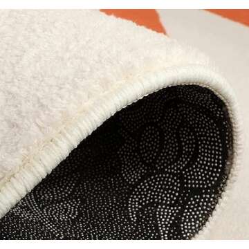 Black Orange Mid Century Modern Minimalist Abstract Round Area Rug 10ft Washable Wool Circle Rug for Livingroom Bedroom Diningroom Indoor Circular Carpet