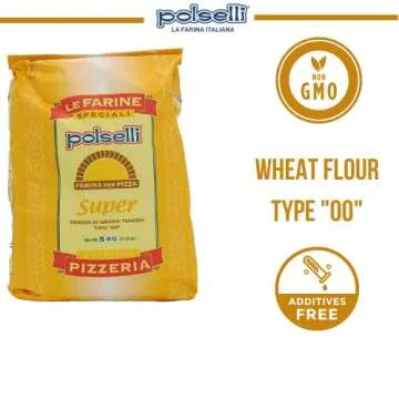 POLSELLI Super, Tipo 00, Double Zero, Type OO, Roman Style Pizza Flour for In Teglia, al Tagio, Pinsa, Pala, W 300+ Formulated for a long 72+ hour Fermintation and rise, (5 kg) 11 lbs