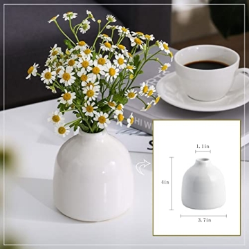 Elegant White Ceramic Vases Set of 3 for Home Decor
