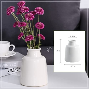 Elegant White Ceramic Vases Set of 3 for Home Decor
