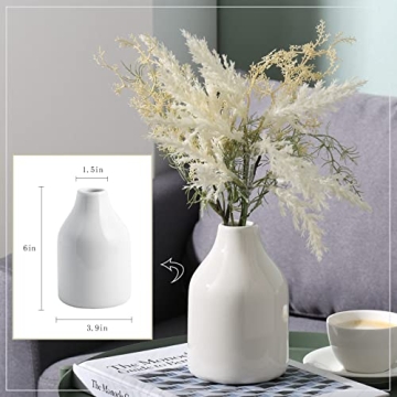 Elegant White Ceramic Vases Set of 3 for Home Decor