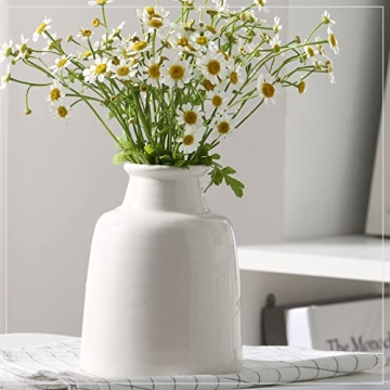 Elegant White Ceramic Vases Set of 3 for Home Decor