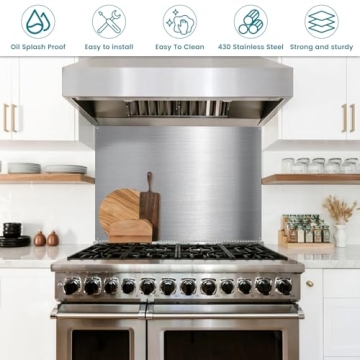 Stainless Steel Backsplash 24x30 with Easy Install