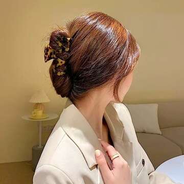 Hair Claw Clips Cutout Tortoise Shell Celluloid Hair Jaw Clips Large Hair Catch Clamps Barrettes Headwear Accessories for Women Ladies (2 Pack)