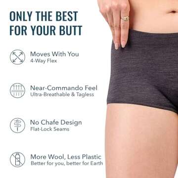 Women’s Merino Boy Short by Woolly | Soft & Breathable