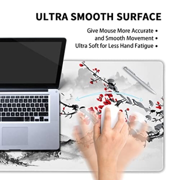 Extended Large Gaming Mouse Pad with Cherry Blossom Design
