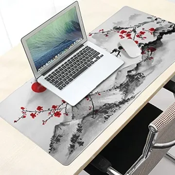 Extended Large Gaming Mouse Pad with Cherry Blossom Design