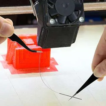 3D Printer Nozzle Cleaning Kit with Brush - 10 Pieces 0.4 mm Cleaning Needles, 2 Types Sophisticated Tweezers and 2 Pieces Cooper and Stainless Wire Cleaning Brushes