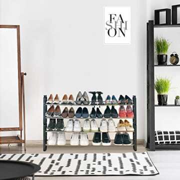 Expandable 4-Tier Shoe Rack for Home Organization