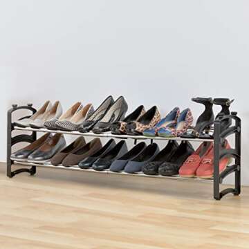 Expandable 4-Tier Shoe Rack for Home Organization