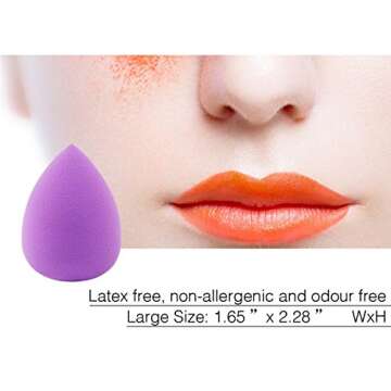 EmaxDesign 12+1 Pieces Makeup Brush Set, 12 Pieces Professional Bamboo Handle Foundation Blending Blush Eye Face Liquid Powder Cream Cosmetics Brushes & 1 Piece purple Beauty Sponge Blender