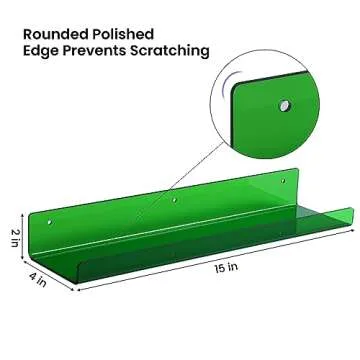 Upsimples 4 Pack Acrylic Shelves - Versatile Wall Storage