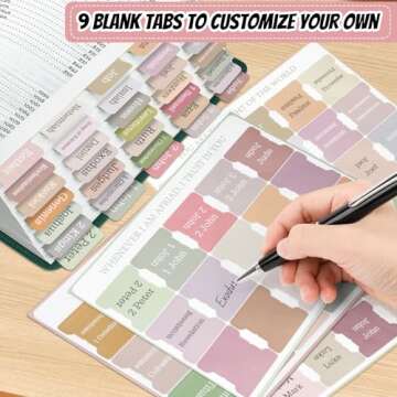 Laminated Bible Tabs,75 Tabs,Laminated Bible Index Tabs for Women and Men, Boho Theme Bible Tabs for Easy Navigation, Large Print Easy to Read