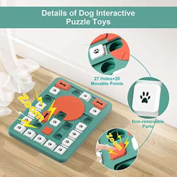 FOXMM Interactive Treat Puzzle Dog Toy for Smart Dogs