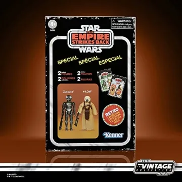 STAR WARS Retro Collection 4-LOM & Zuckuss, 2-Pack, The Empire Strikes Back 3.75-Inch Collectible Action Figures, Ages 4 and Up (Amazon Exclusive)
