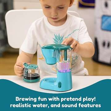 Joyin Play Kitchen Toys, Pretend Play Kitchen Appliances Toy Set with Coffee Maker, Mixer, Toaster w...