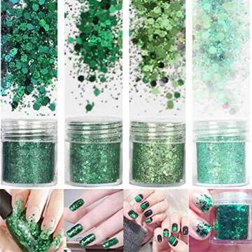 COKOHAPPY St. Patrick's Day Green Holographic Glitter 8 Boxes