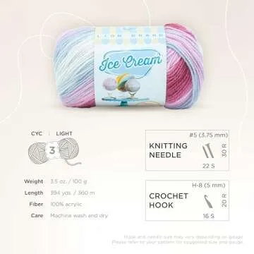 Lion Brand Yarn Ice Cream Baby Yarn, Cherries Jubilee, 1 Skein