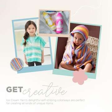 Lion Brand Yarn Ice Cream Baby Yarn, Cherries Jubilee, 1 Skein