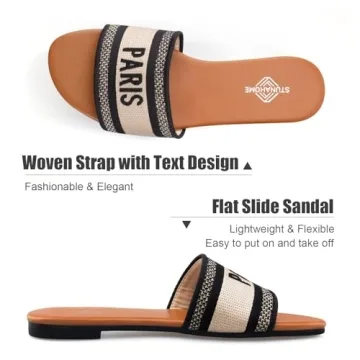 STUNAHOME Fashion Summer Flat Slide Sandals for Women