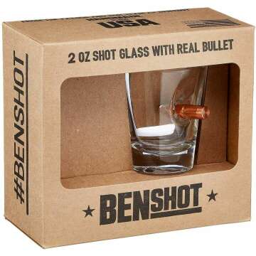 BenShot .308 Bullet Shot Glass – Unique USA-Made 2oz