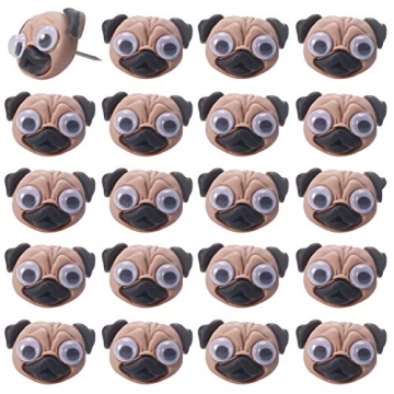 JruiZhp Shar Pei Dog Push Pins, 20 Pcs Animal Decorative Thumb Tacks for Cork Board Photo Wall Drawi...