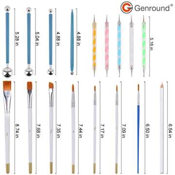 Genround DIY Mandala Painting Kit with 12 Color Pigments, 59pcs Mandala Dotting Tools Rock Painting Kit Mandala Art and Drafting Supplies Mandala Stencil Dotting Tools Brushes for Clay Pottery Craft