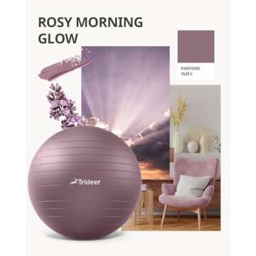 Trideer Yoga Ball - Exercise Ball for Workout pilates Stability - Anti-Burst and Slip Resistant for ...