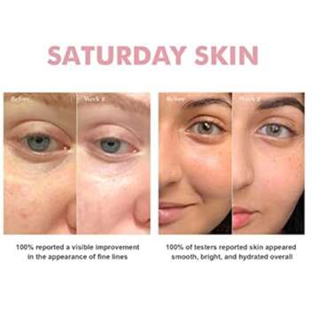 Saturday Skin Wide Awake Brightening Cream Illuminating Eye Cream for Wrinkles, Puffy Eyes+Dark Circles Lightweight, Moisturizing, Deeply Hydrates, Anti Aging Reduce Fine Lines 1.01 Fl Oz (30ml)