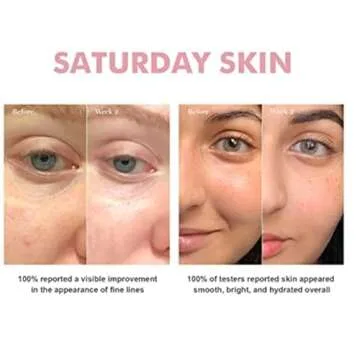 Saturday Skin Wide Awake Brightening Cream Illuminating Eye Cream for Wrinkles, Puffy Eyes+Dark Circles Lightweight, Moisturizing, Deeply Hydrates, Anti Aging Reduce Fine Lines 1.01 Fl Oz (30ml)