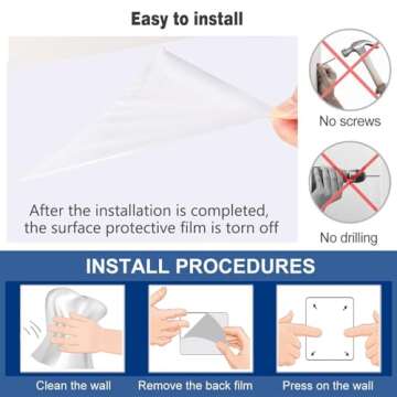 LACQWO Magnetic Whiteboard Paper for Wall 46.3" x 18" Adhesive Magnetic Dry Erase White Board Sticker with 53 Magnetic Letters 6 Markers for Kid Removable Peel and Stick Whiteboard Wallpaper Roll