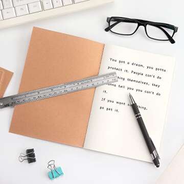 ZZTX 4 Pack Blank Kraft Notebooks, Blank Paper Sketchbooks for Drawing Doodling Writing,Travel Journal Set, A5, 36 Pages, 8.3” X 5.5”