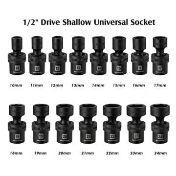 MIXPOWER 15-piece Universal Impact Socket Set for Mechanics