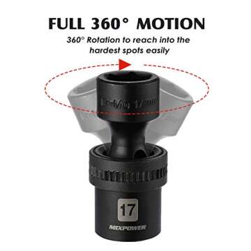 MIXPOWER 15-piece Universal Impact Socket Set for Mechanics