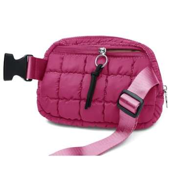 Quilted Puffer Belt Bag Waist Fanny Packs Lightweight Crossbody Bag with Adjustable Strap for Workou...