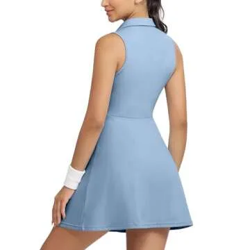 Fengbay Tennis Dress for Women,Golf Dress with Built in Shorts with 4 Pockets for Sleeveless Athletic Workout Dress