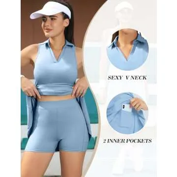 Fengbay Tennis Dress for Women,Golf Dress with Built in Shorts with 4 Pockets for Sleeveless Athletic Workout Dress