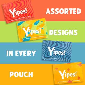 Yipes! Kids Face and Hand Wipes | Compostable Wet Wipes for Sensitive Skin | Individually Wrapped | ...